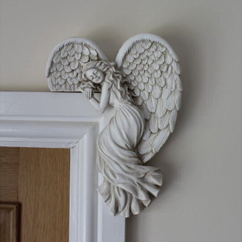 Door Frame Angel Wings Wall Sculpture Ornament Garden Home Decor Secret Fairy
