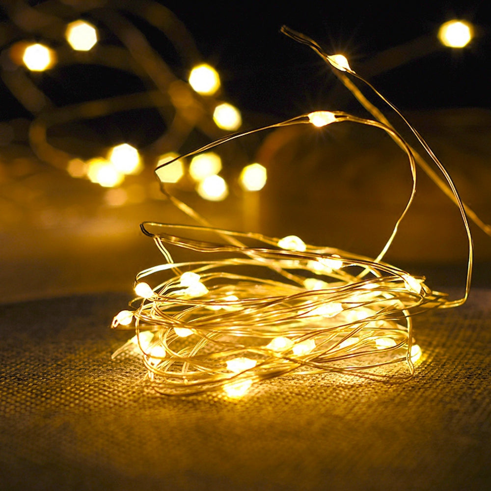 Fairy Lights Copper Wire LED String Lights Christmas Wreath