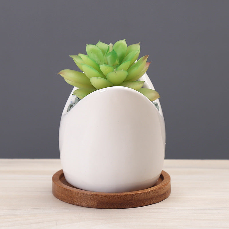 Succulent Pot Creative Cartoon Ceramic Flower Pots European-style Simple Indoor Desktop Pots For Plants Office Decor Planters