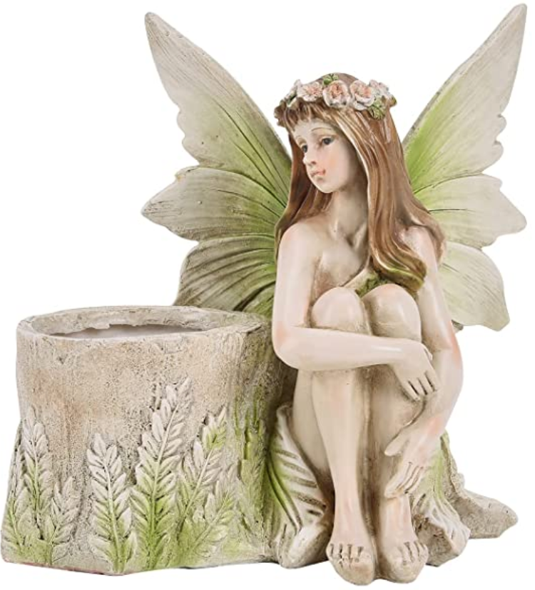 Angel Fairy Girl Flower Pots Loaded with Maui Seasonal Succulents or Orchid Plant