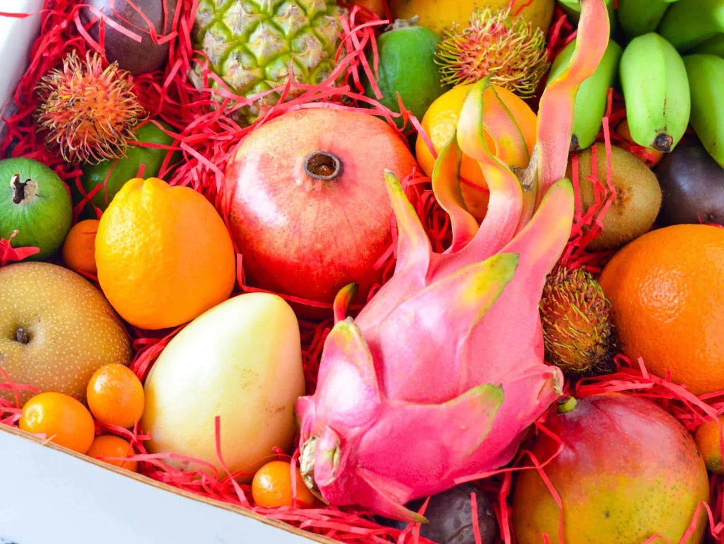 Exotic Tropical Fruit & Flower Basket